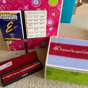 American Girl Doll Flute Set with Red and Silver Accents